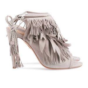 AQUAZZURA FIRENZE POCAHONTAS SANDAL GREY